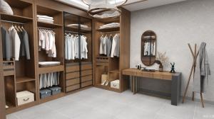 韩信全屋Home Furniture《Dark brown elegant luxury full storage closet》