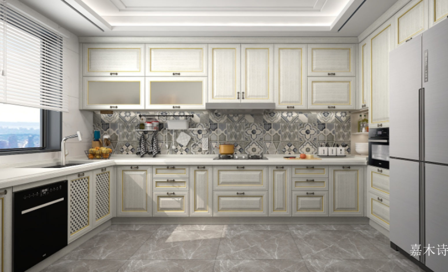 嘉木诗 Bathroom furniture product 《Shallow wood Jin Bianfu quaint luxury cabinets》