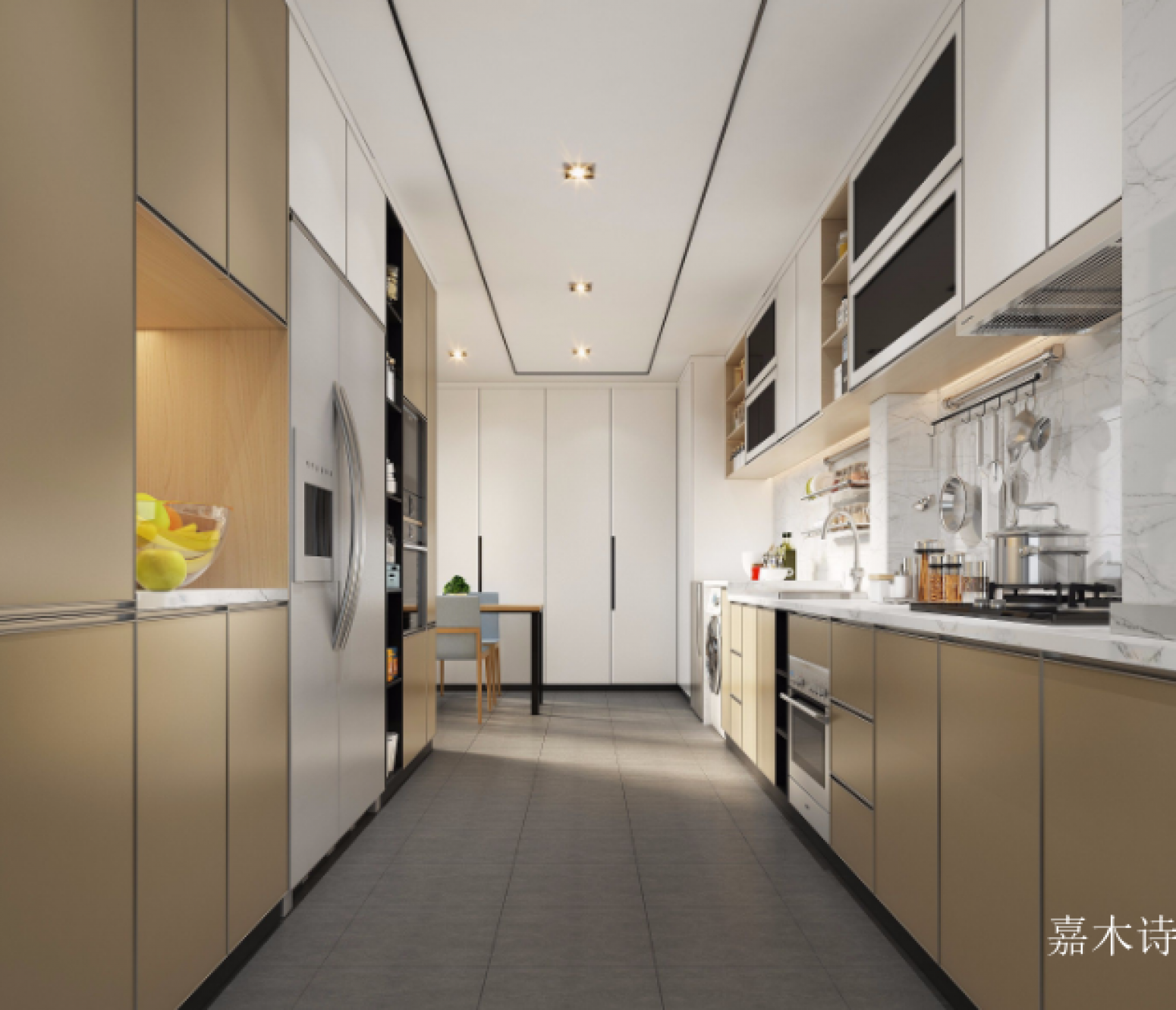 嘉木诗 Bathroom furniture product 《The light gold white adjustable cabinet》