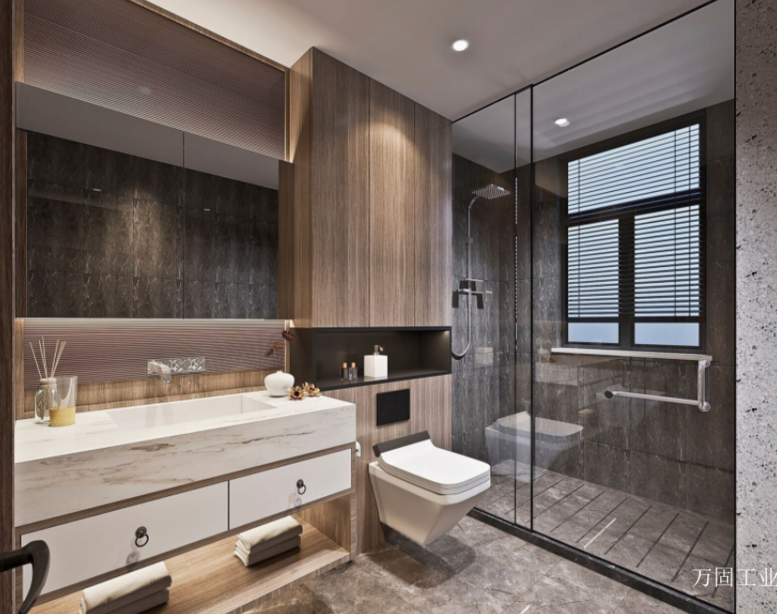 万固工业 Bathroom furniture Product 《Light wood luxury bathroom cabinet》【图0】