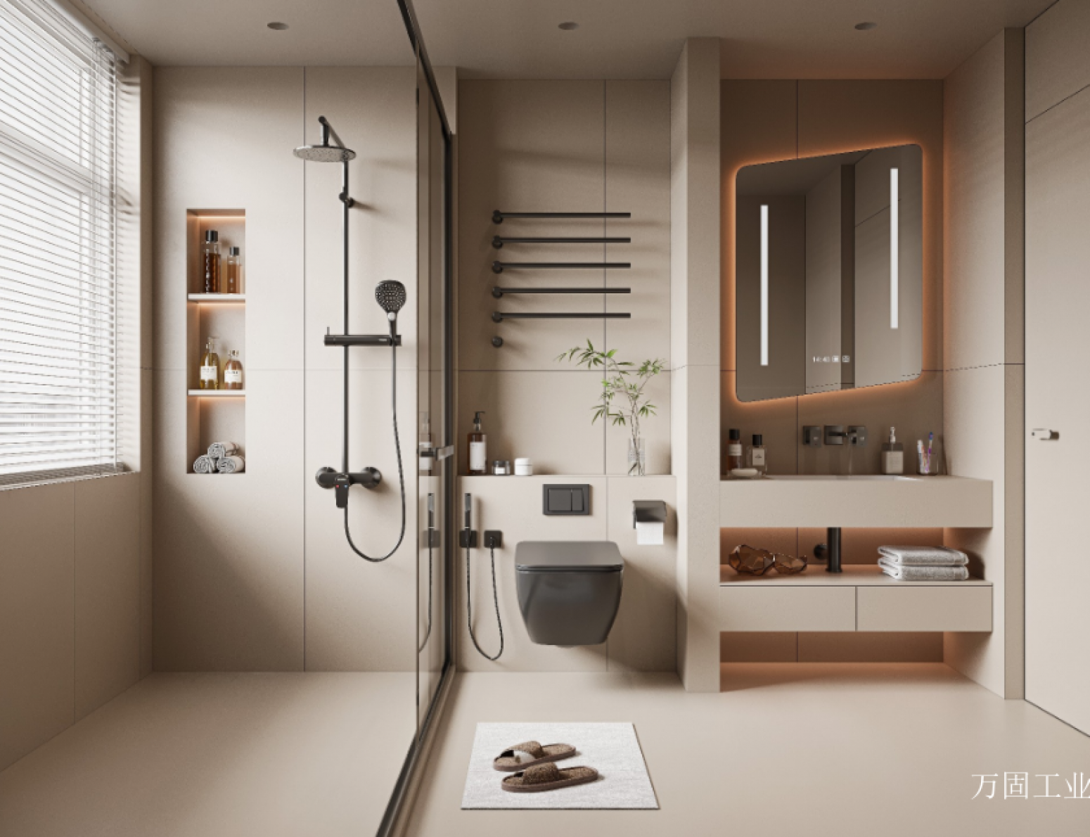 万固工业 Bathroom furniture product 《Shallow rice soft Jane luxury bathroom ark》