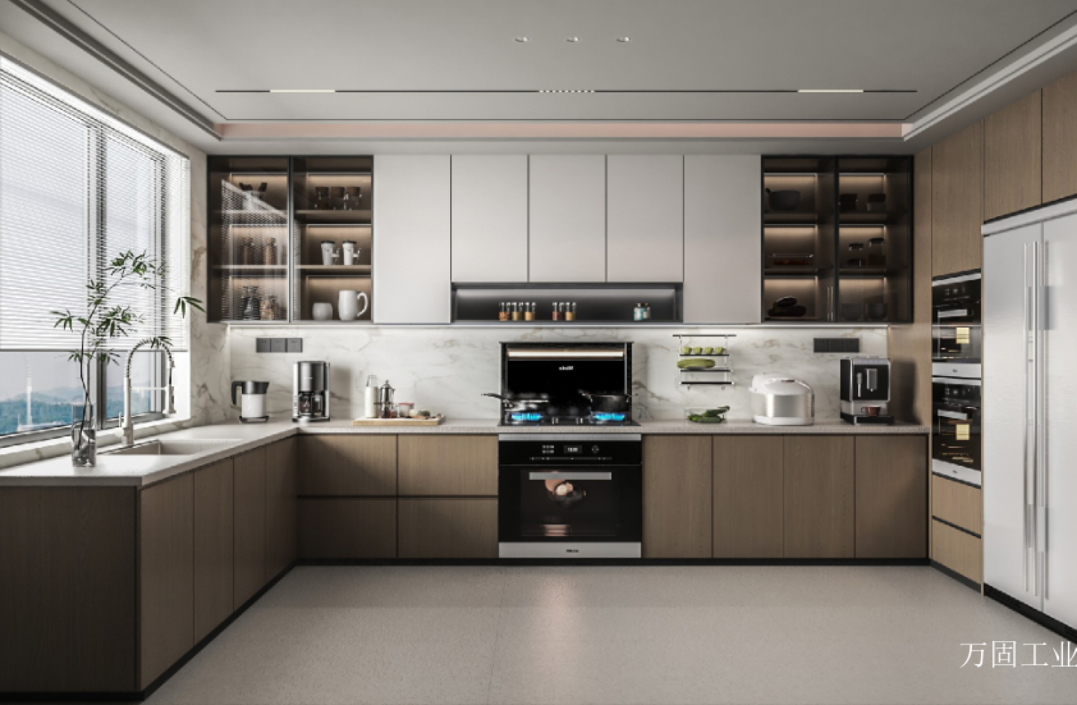 万固工业 Bathroom furniture Product 《Light wood L-shaped simple luxury cabinet》【图0】