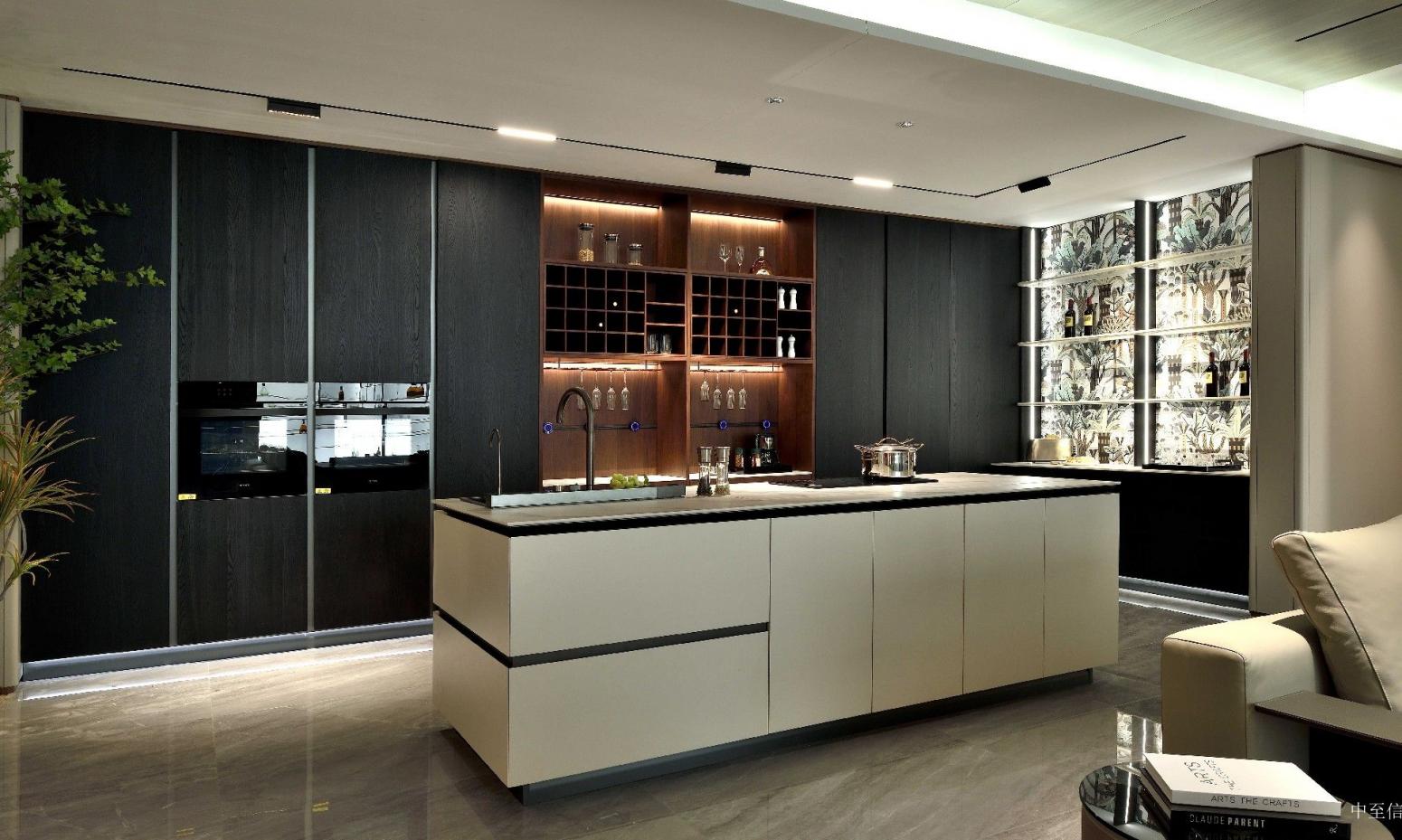 中至信 Bathroom furniture Product 《Black wood and off-white kitchen cabinets》【图0】