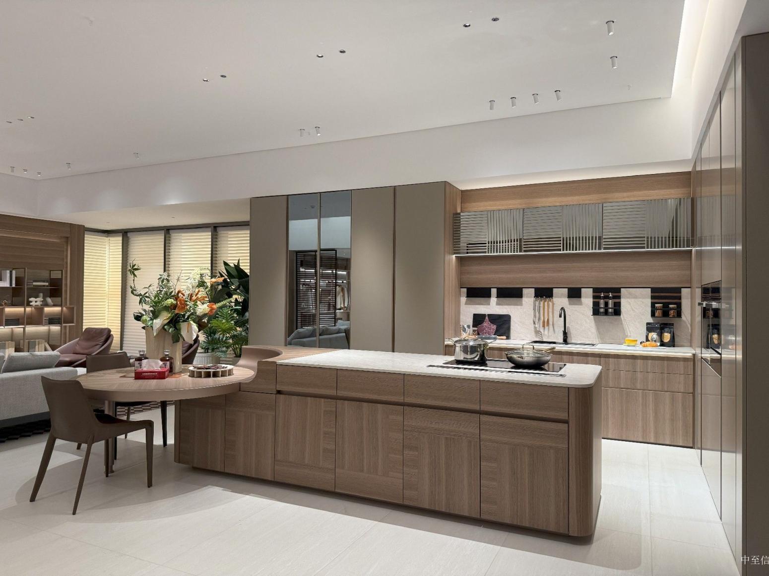 中至信 Bathroom furniture Product 《Light wood light brown kitchen integrated cabinet》【图1】