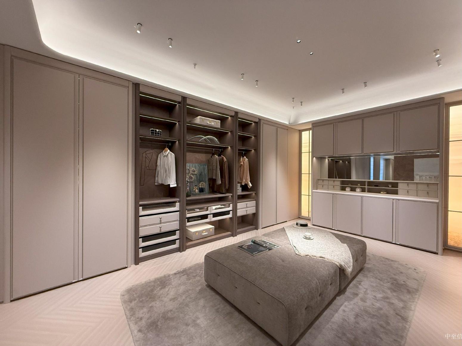中至信 Home Furniture Product 《A light grey-brown elegant wardrobe》【图1】