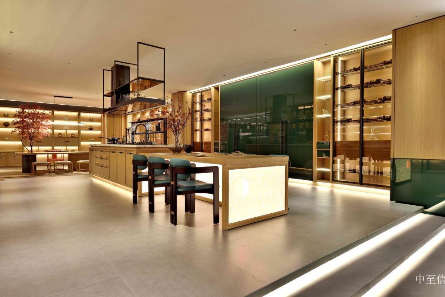 中至信 Bathroom furniture Product 《Light wood dark green inlaid light cabinet》【图0】