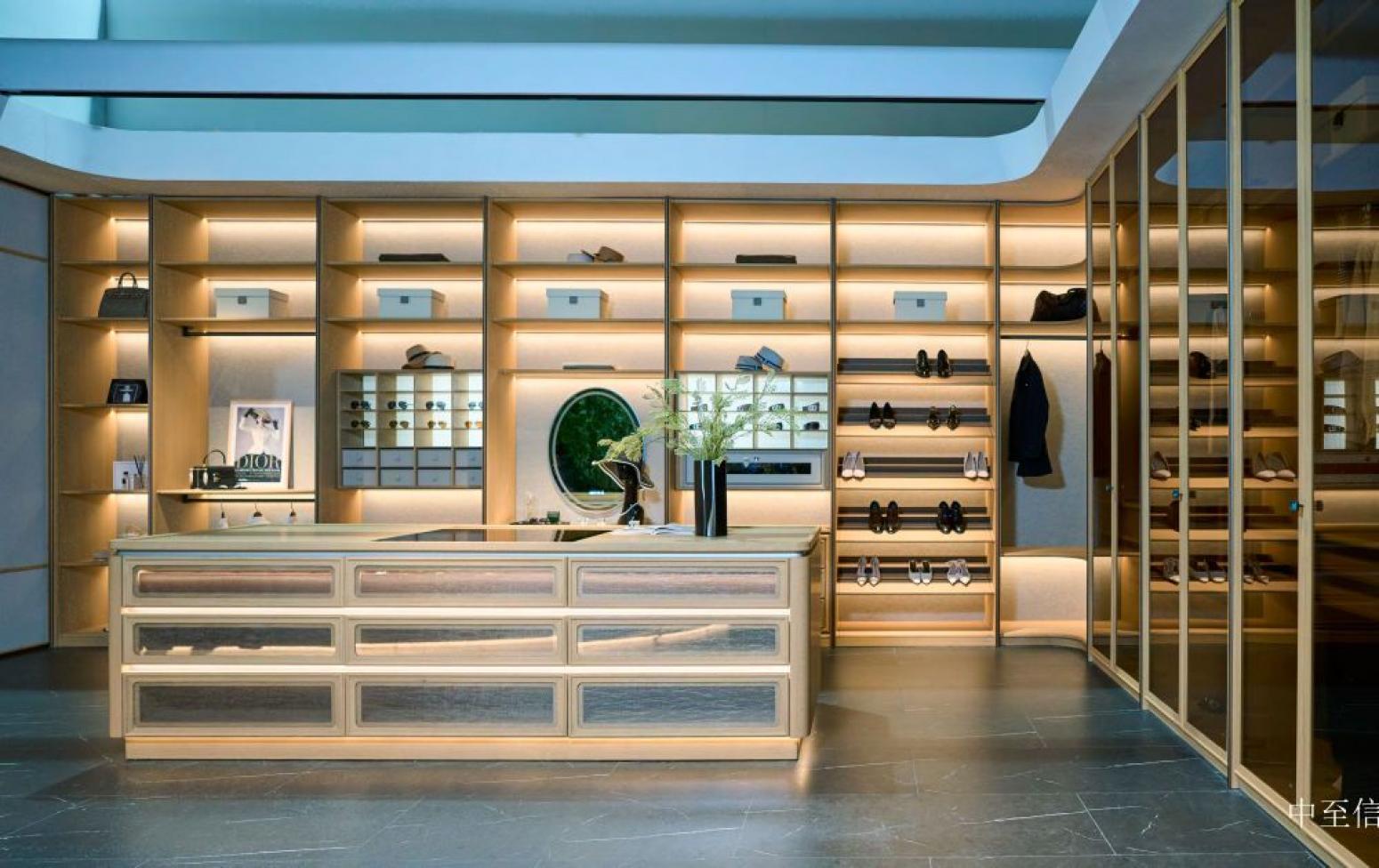 中至信 Home Furniture product 《Shallow wood luxury elegant cloakroom》