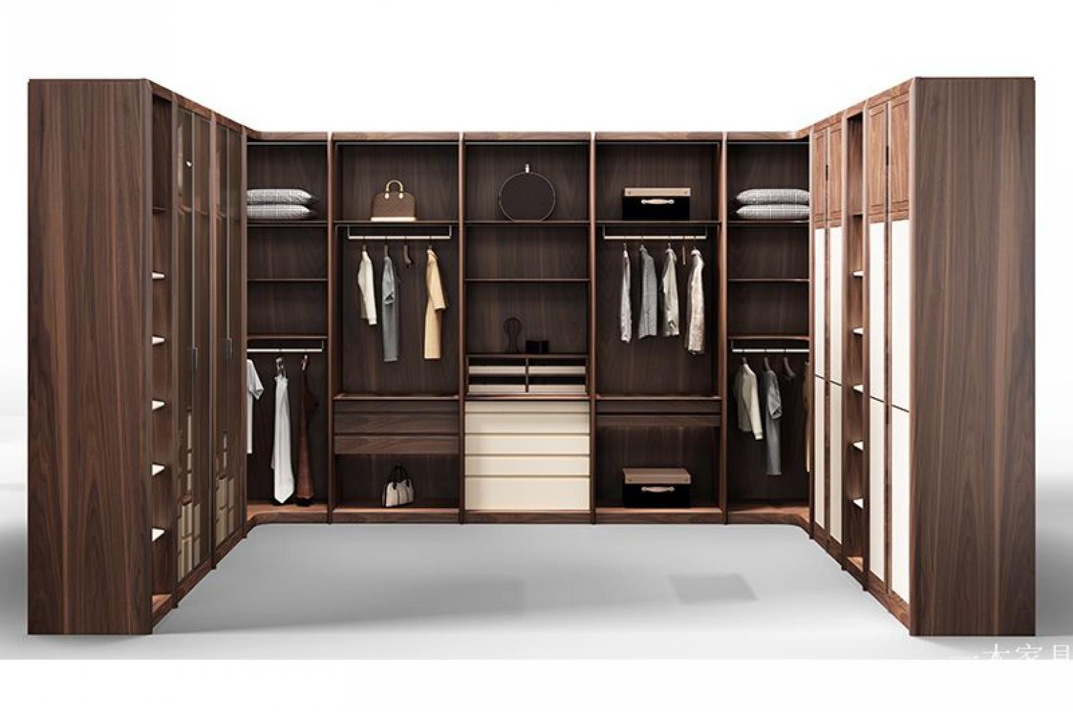 一木家具 Home Furniture Product 《Deep walnut folding door wardrobe》【图0】