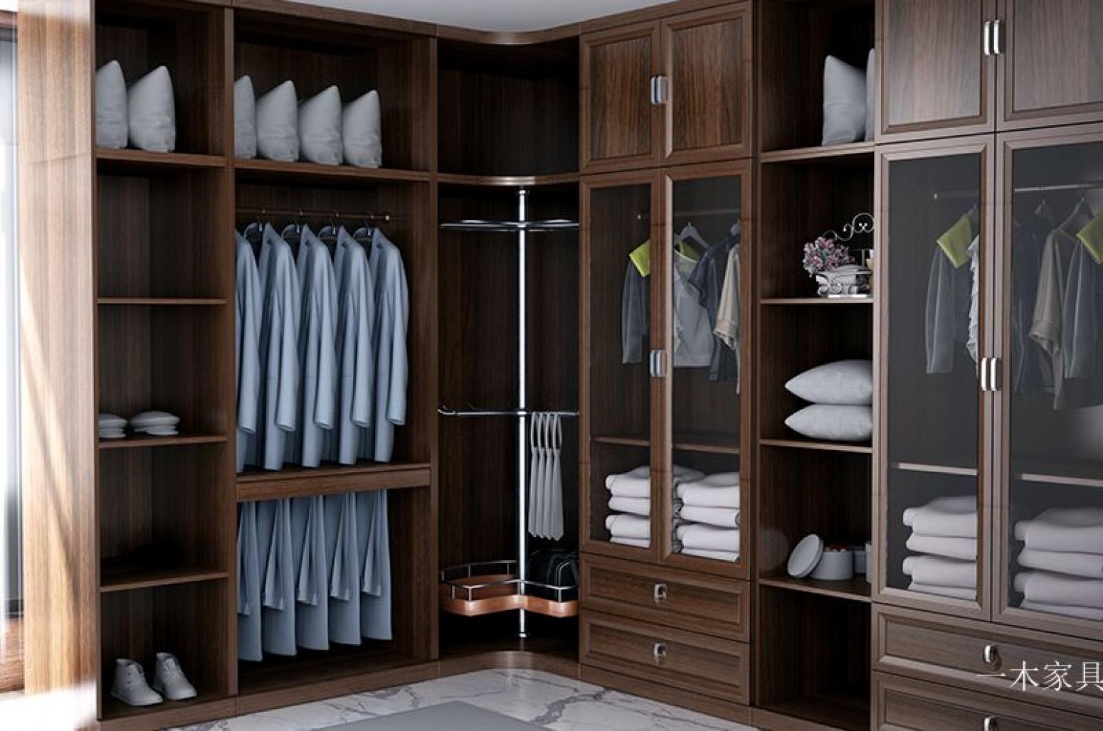 一木家具 Home Furniture product 《Walnut wood luxurious multi-area wardrobe》