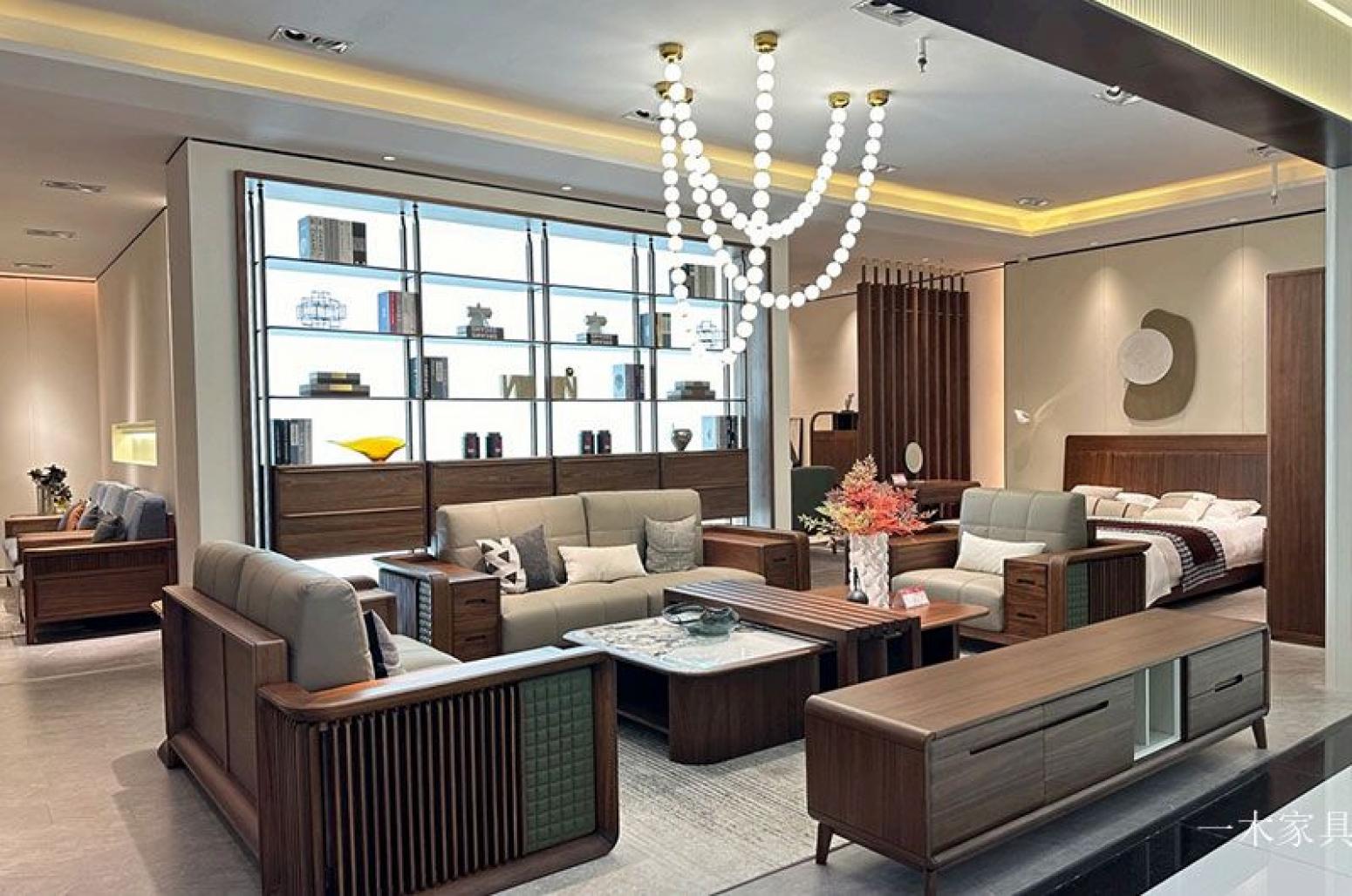 一木家具 Home Furniture product 《Deep walnut wood light luxury sofa》