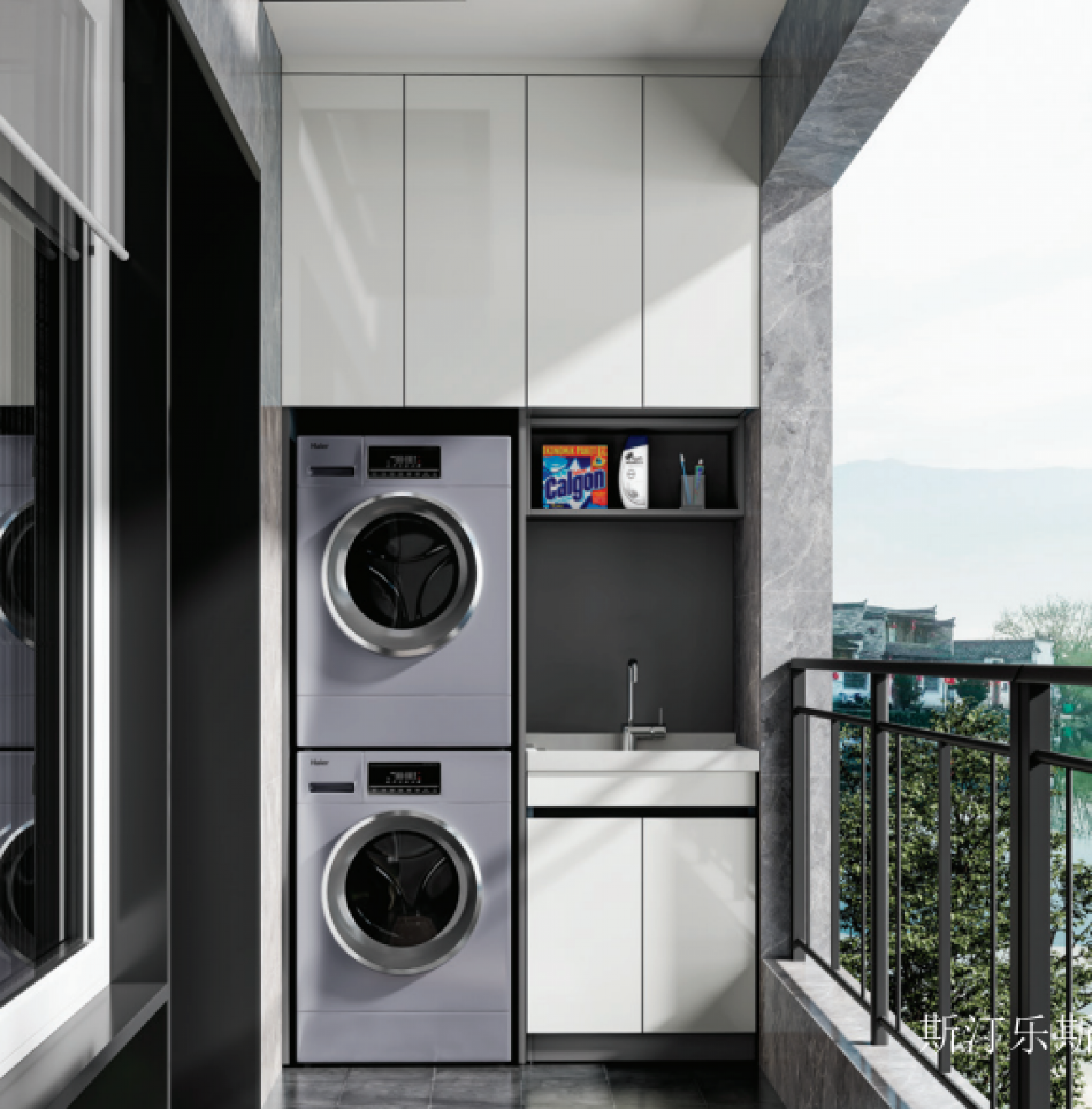 斯汀乐斯 Bathroom furniture Product 《Stacked washing-drying open balcony cabinet》【图0】