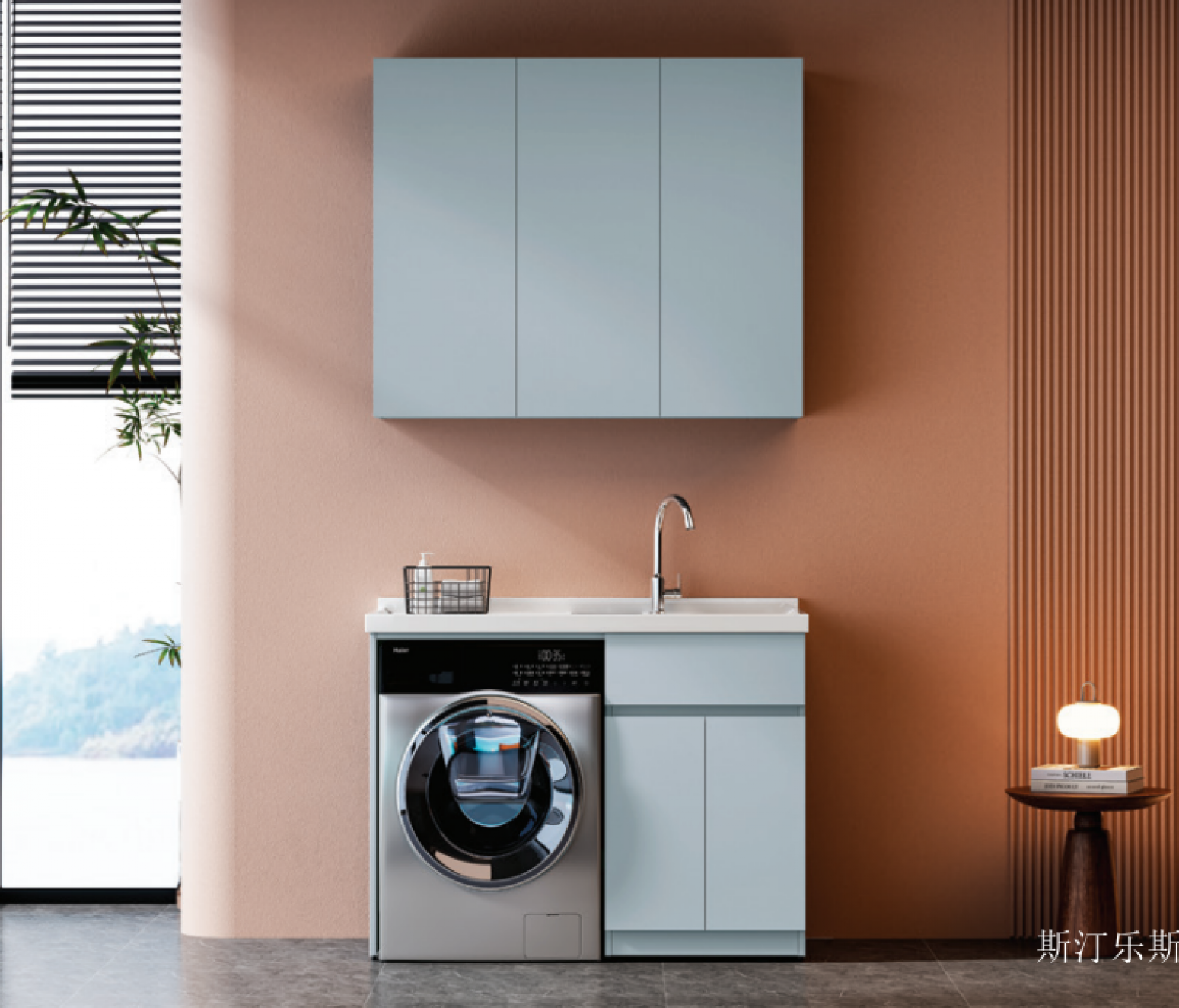 斯汀乐斯 Bathroom furniture Product 《Light blue balcony storage cabinet》【图0】