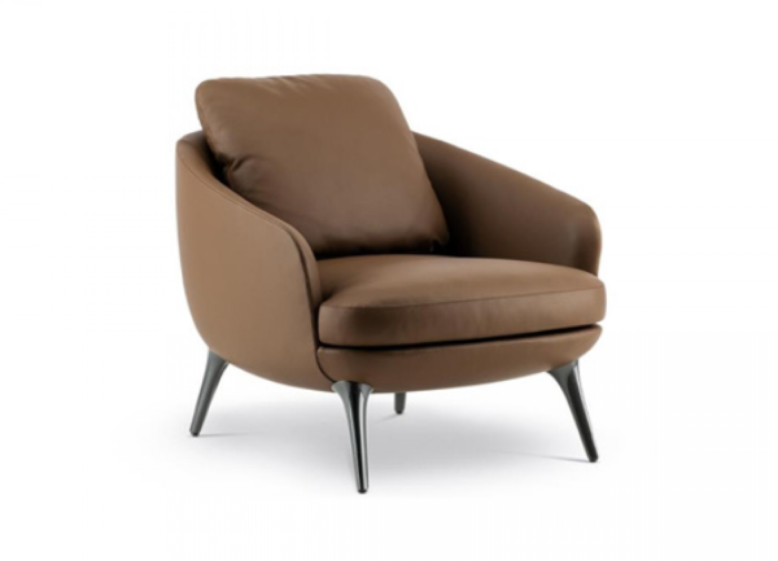 图恩家具 Home Furniture product 《Brown curved leisure single chair》