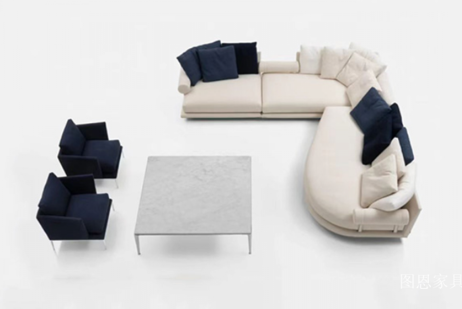 图恩家具 Home Furniture product 《Beige arc-shaped light luxury sofa》