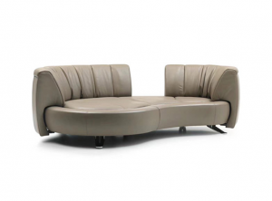 图恩家具 Home Furniture product 《Light brown leather arc-shaped luxury sofa》议价