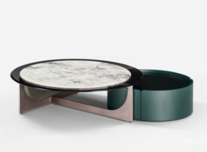 图恩家具 Home Furniture product 《White stone texture storage round tea table》议价