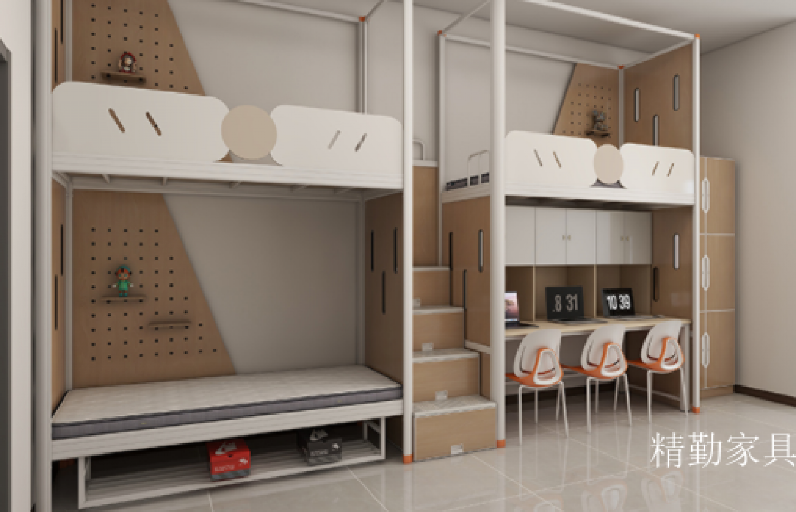 精勤家具 Office furniture Product 《A three-person apartment bed by Hakusei Asagi》【图0】