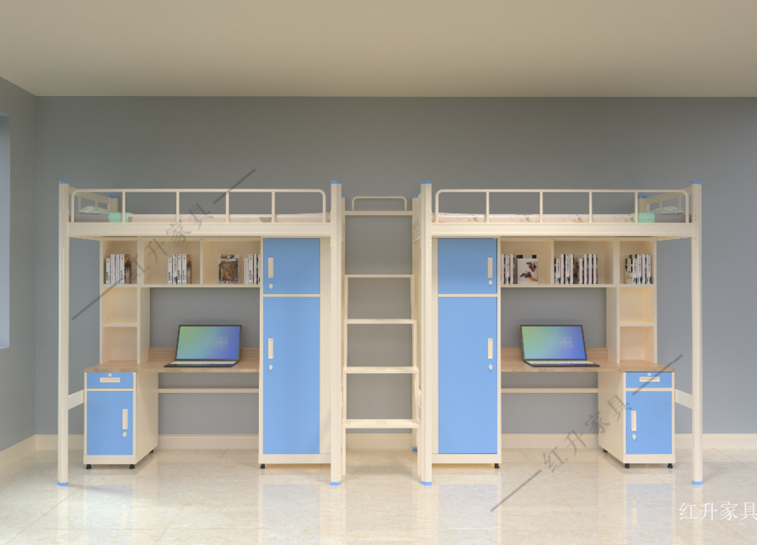 红升家具 Office furniture product 《Light wood independent desk apartment bed》