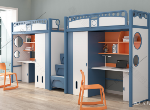 红升家具 Office furniture product 《Children's fun guardrail double apartment bed》议价