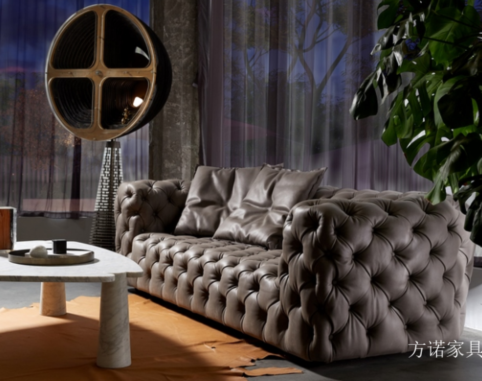 方诺家具 Home Furniture Product 《A grey-toned light luxury retro sofa》【图0】