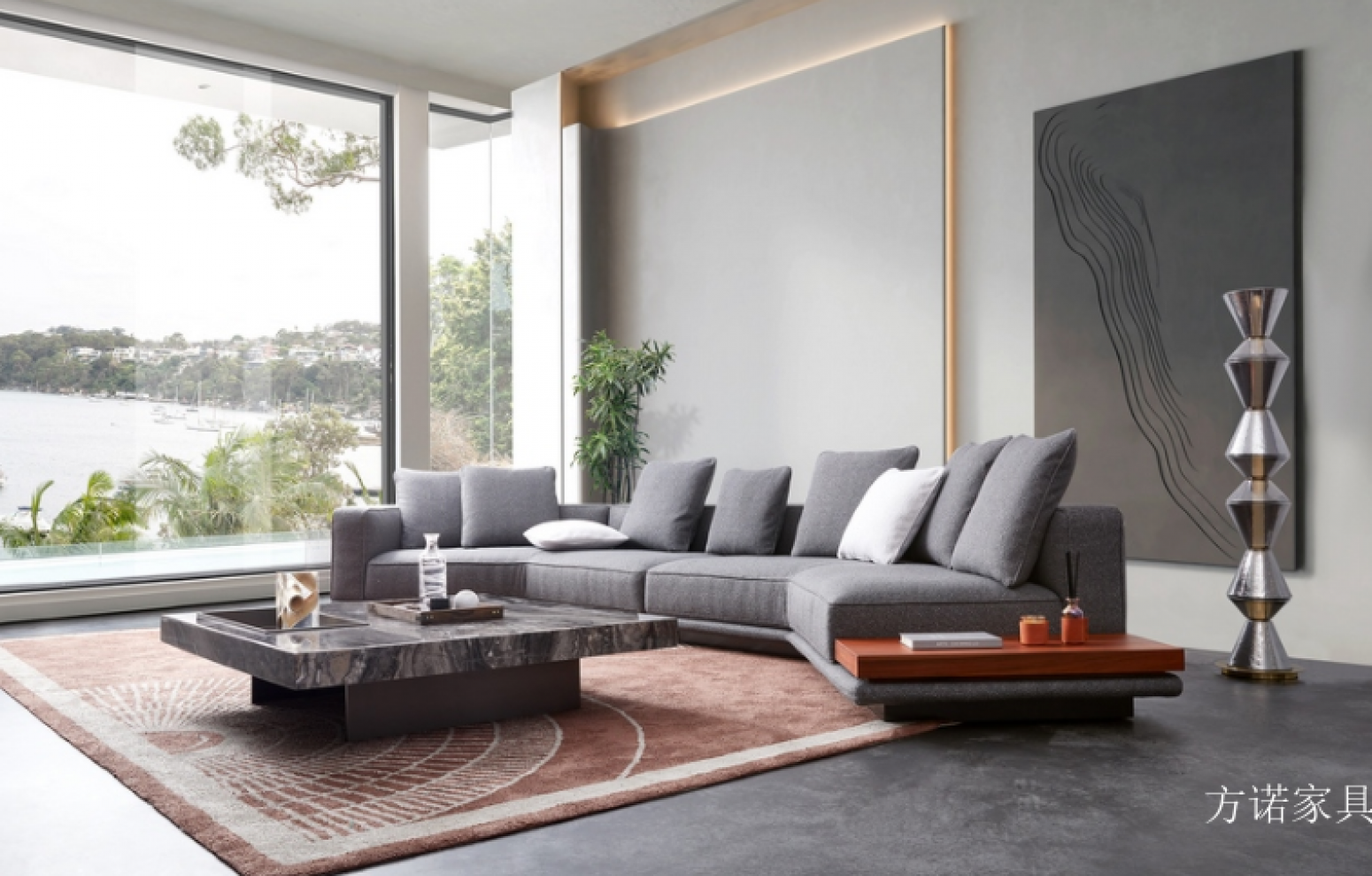 方诺家具 Home Furniture Product 《Grey-toned fabric casual sofa》【图2】