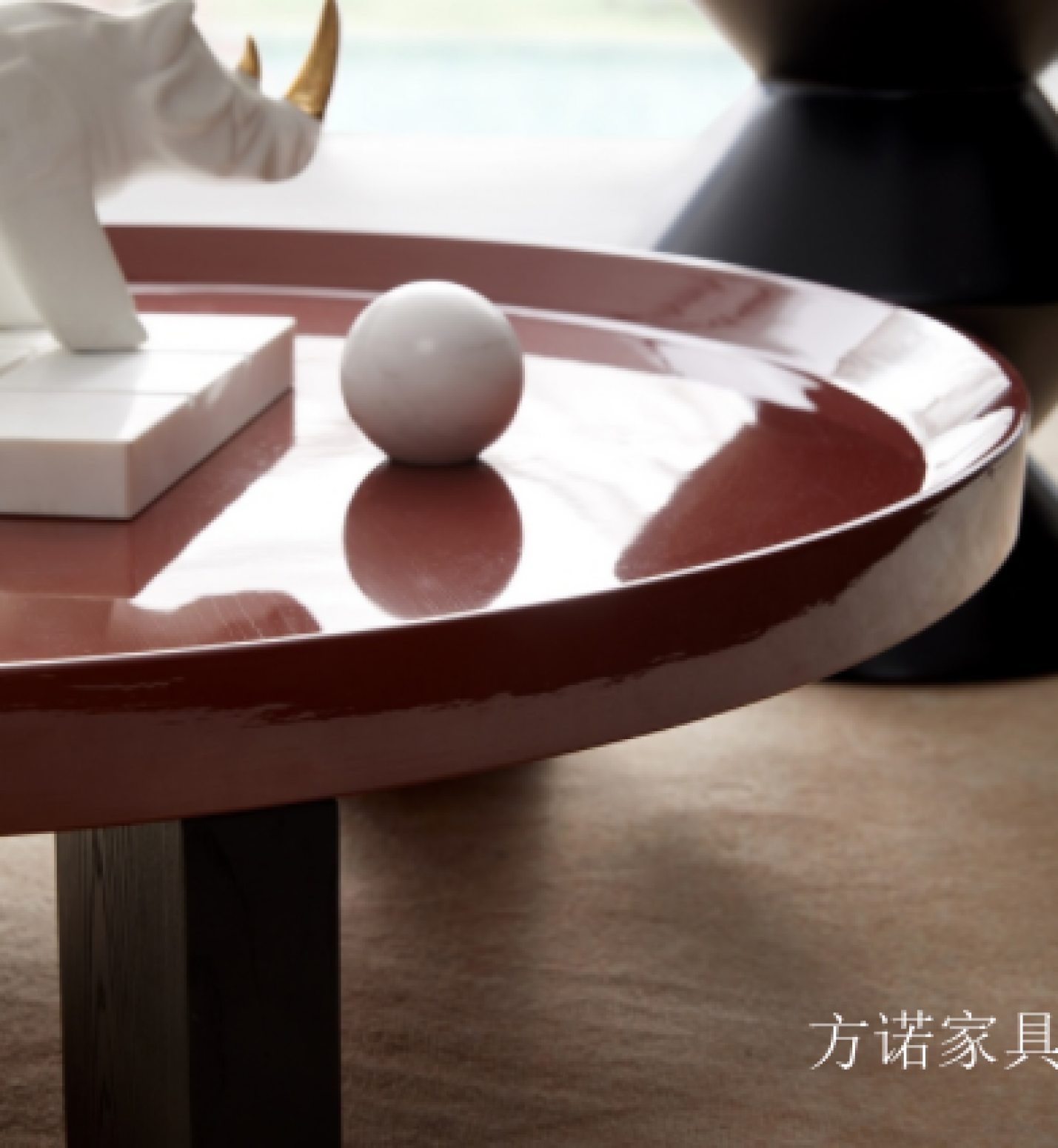 方诺家具 Home Furniture Product 《A wine red and shiny tea table》【图1】