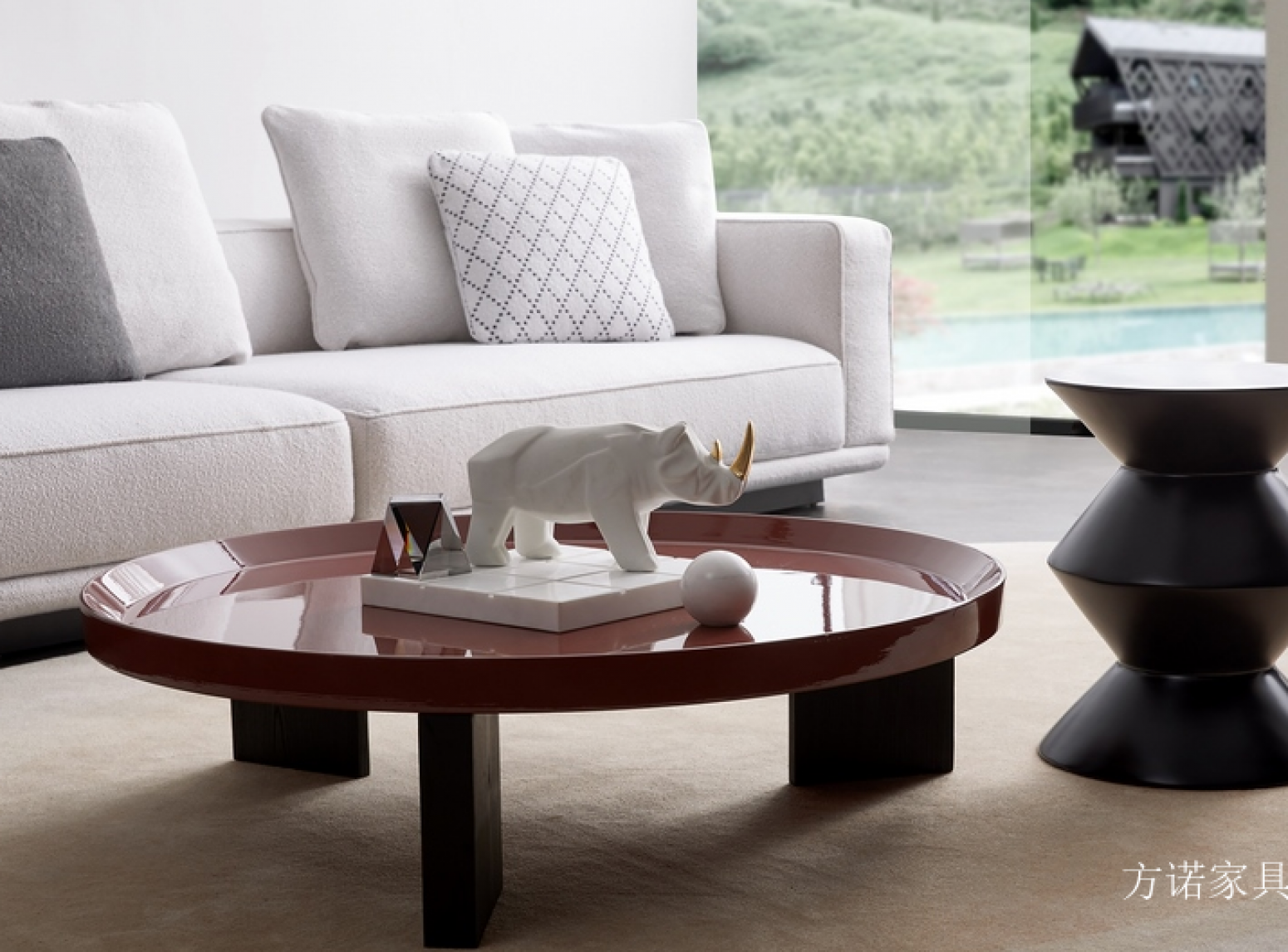 方诺家具 Home Furniture Product 《A wine red and shiny tea table》【图2】