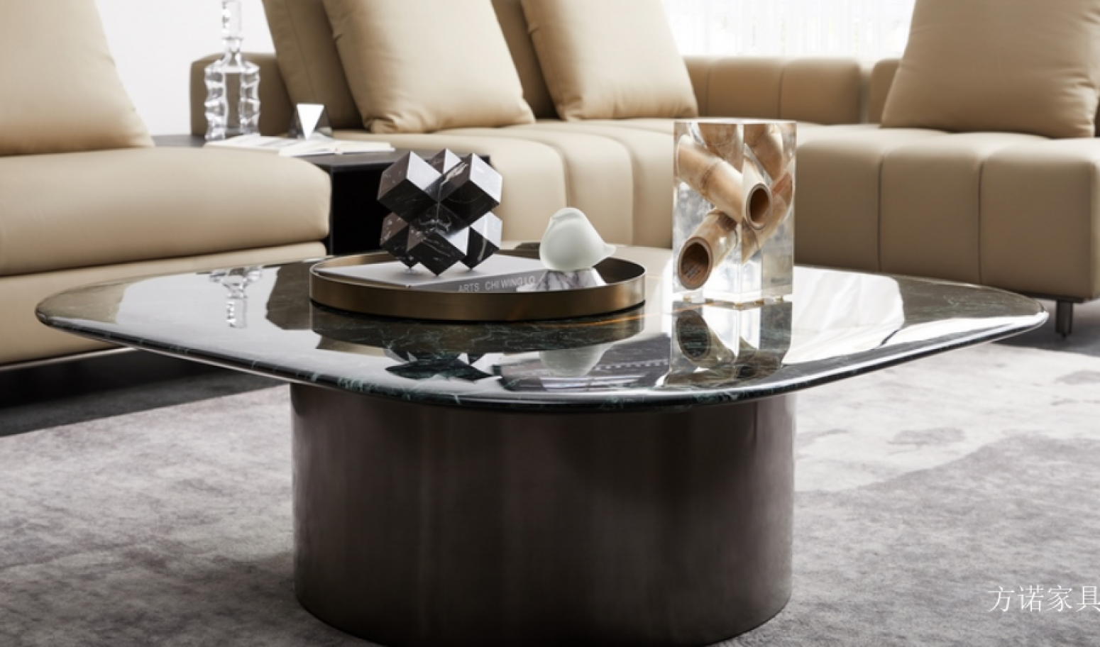 方诺家具 Home Furniture Product 《Black green marbling tea table》【图2】