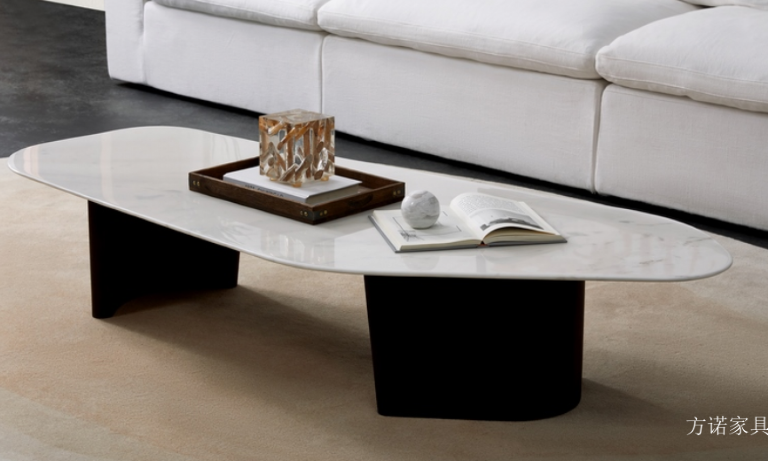 方诺家具 Home Furniture Product 《White marble soft edge coffee table》【图1】