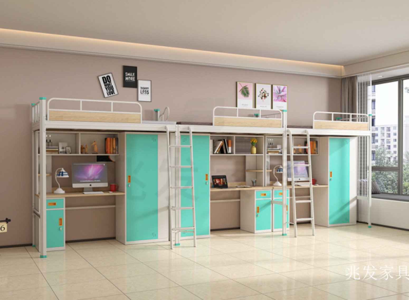 兆发家具 Office furniture Product 《Desk cabinet six-room apartment bed》【图0】