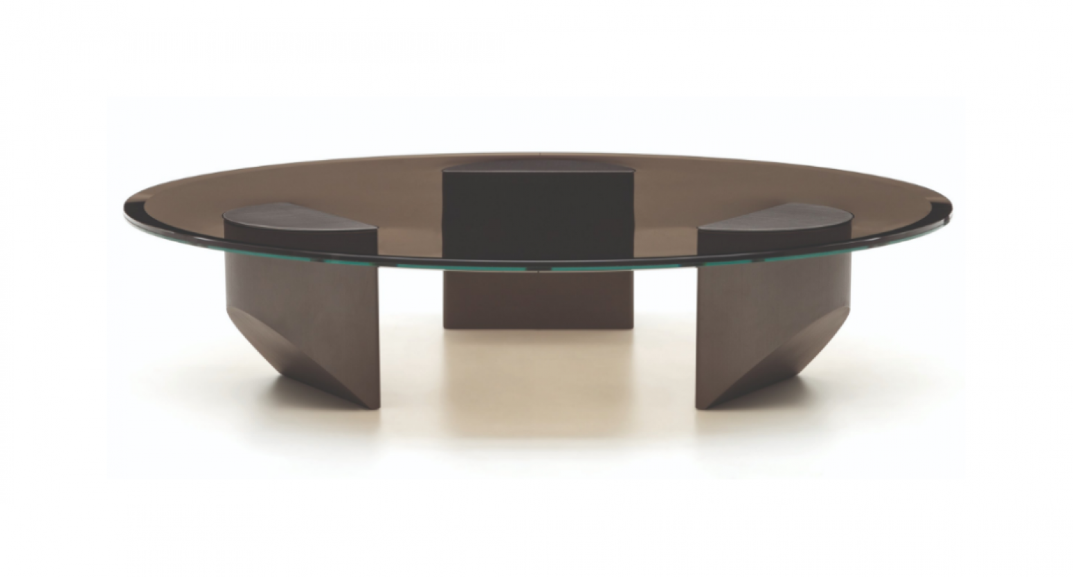 鹤铭家具 Home Furniture product 《Dark brown geometric glass coffee table》