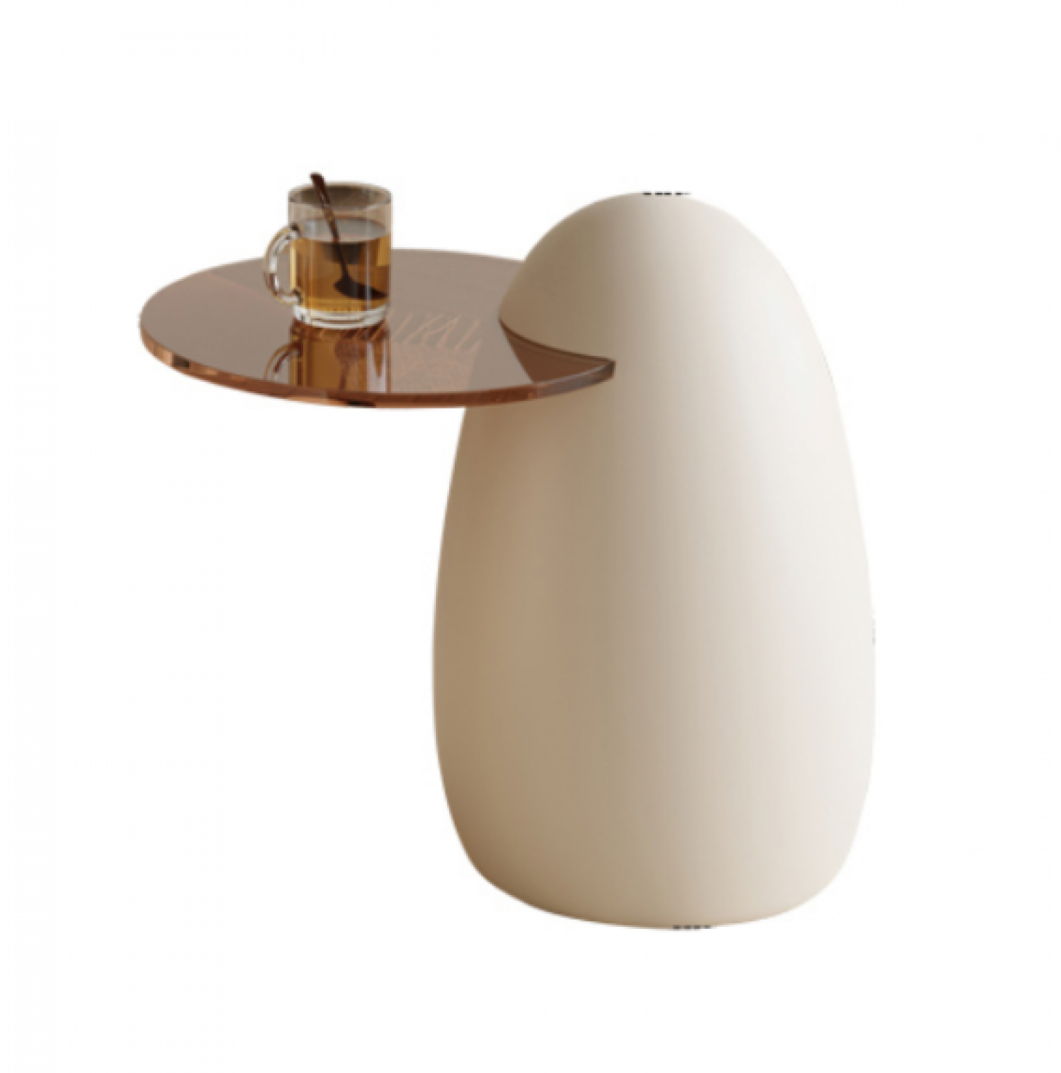 鹤铭家具 Home Furniture product 《White egg shaped tea with glass edge》