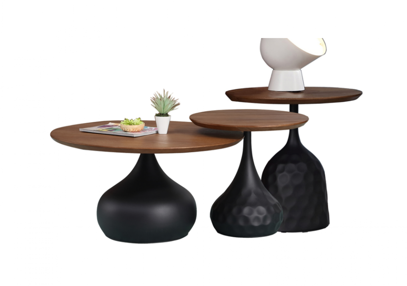 鹤铭家具 Home Furniture Product 《Wooden water-drop combination coffee table》【图0】