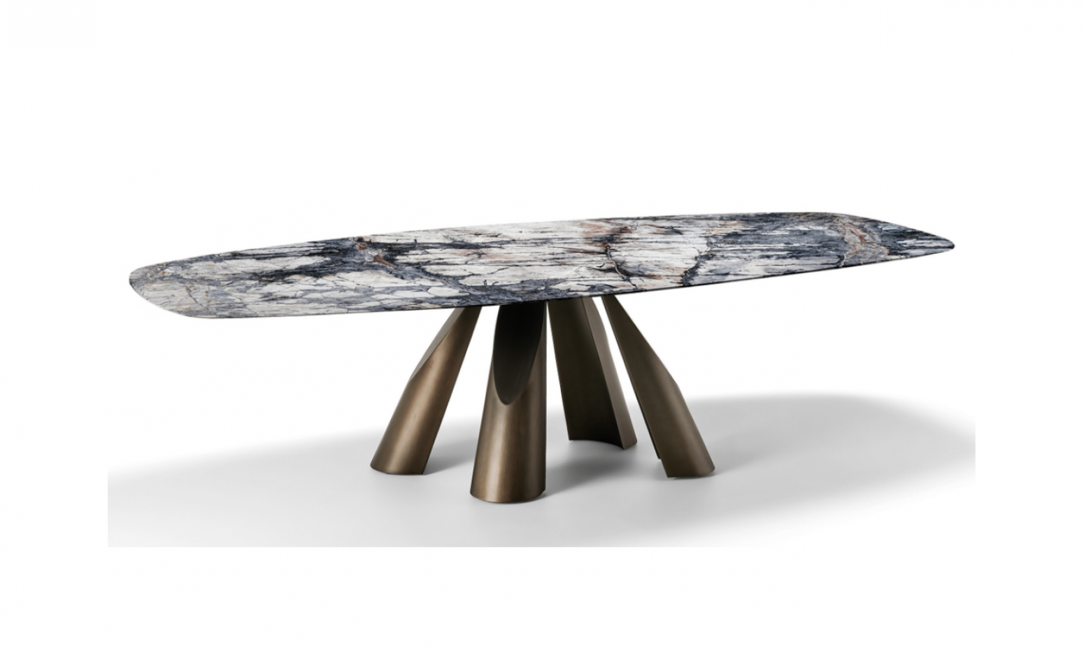 鹤铭家具 Home Furniture Product 《Grain foot stone streamline metal table》【图0】