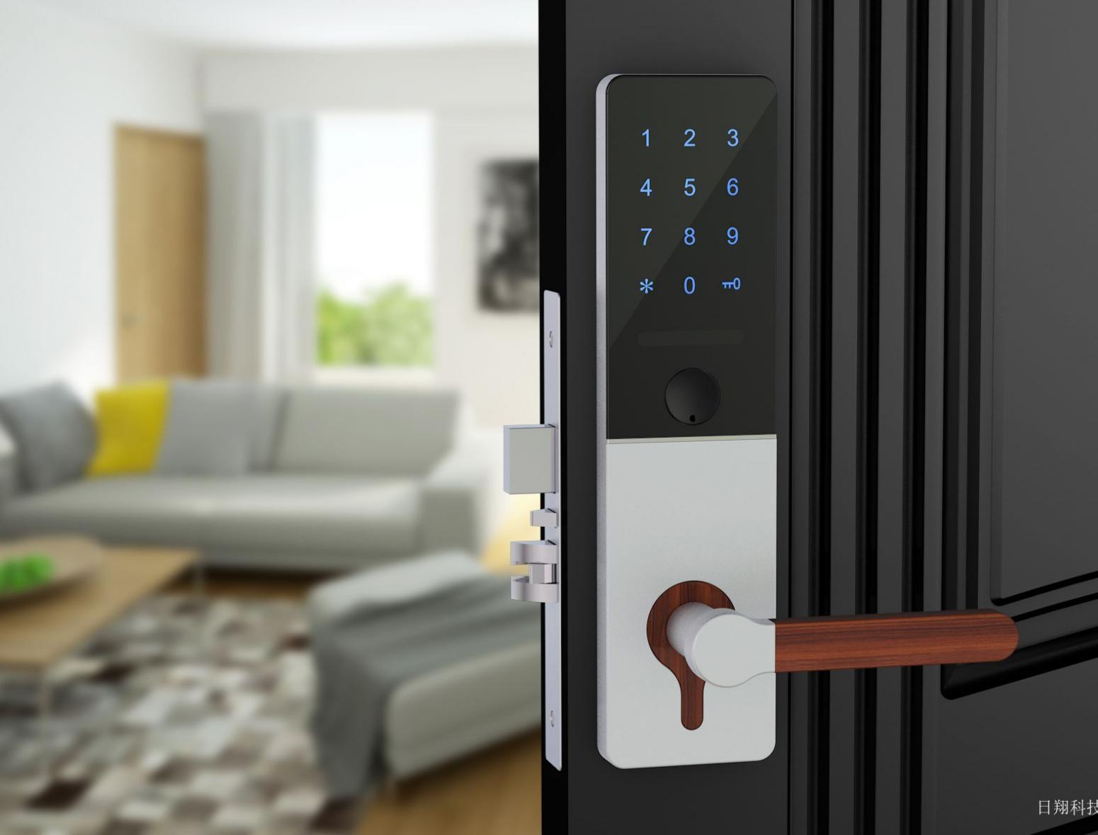 日翔科技 Smart home product 《Wood-grain handle smart control door lock》