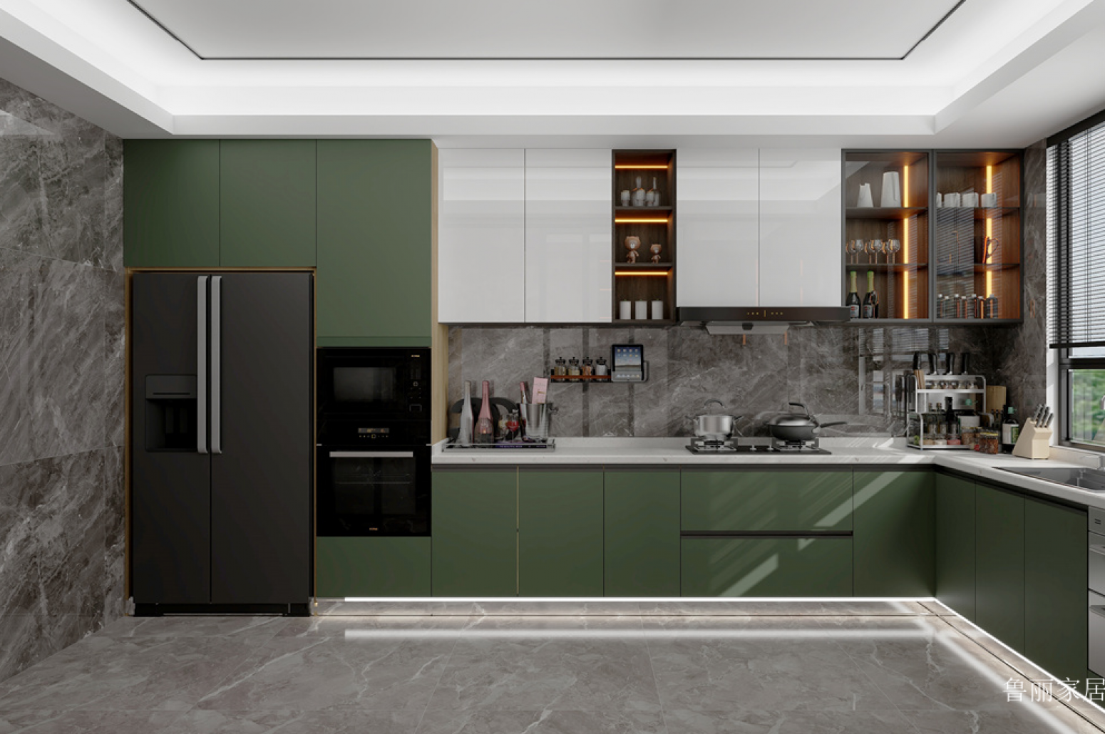 鲁丽家居 Home Furniture Product 《Dark green luxury kitchen cabinets》【图0】