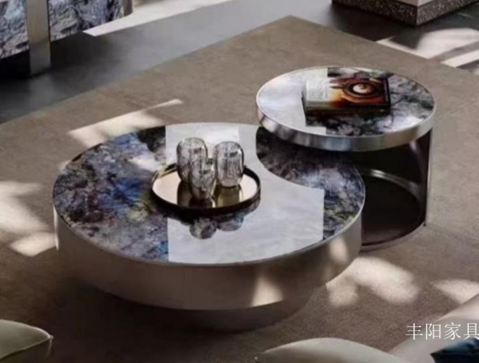 丰阳家具 Home Furniture product 《Luxurious stone high-round tea table》
