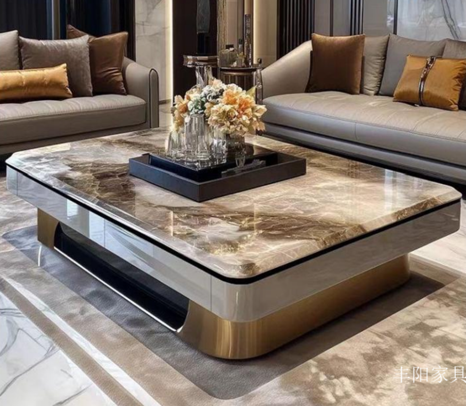 丰阳家具 Home Furniture Product 《Luxurious black gold tea table》【图0】