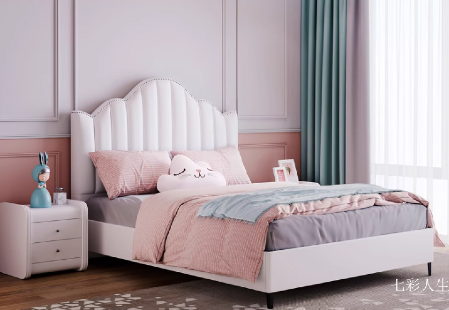 七彩人生 Children's furniture Product 《Modern Children's Princess Bed》 七彩人生 Children's furniture Product 《Modern Children's Princess Bed》【图1】