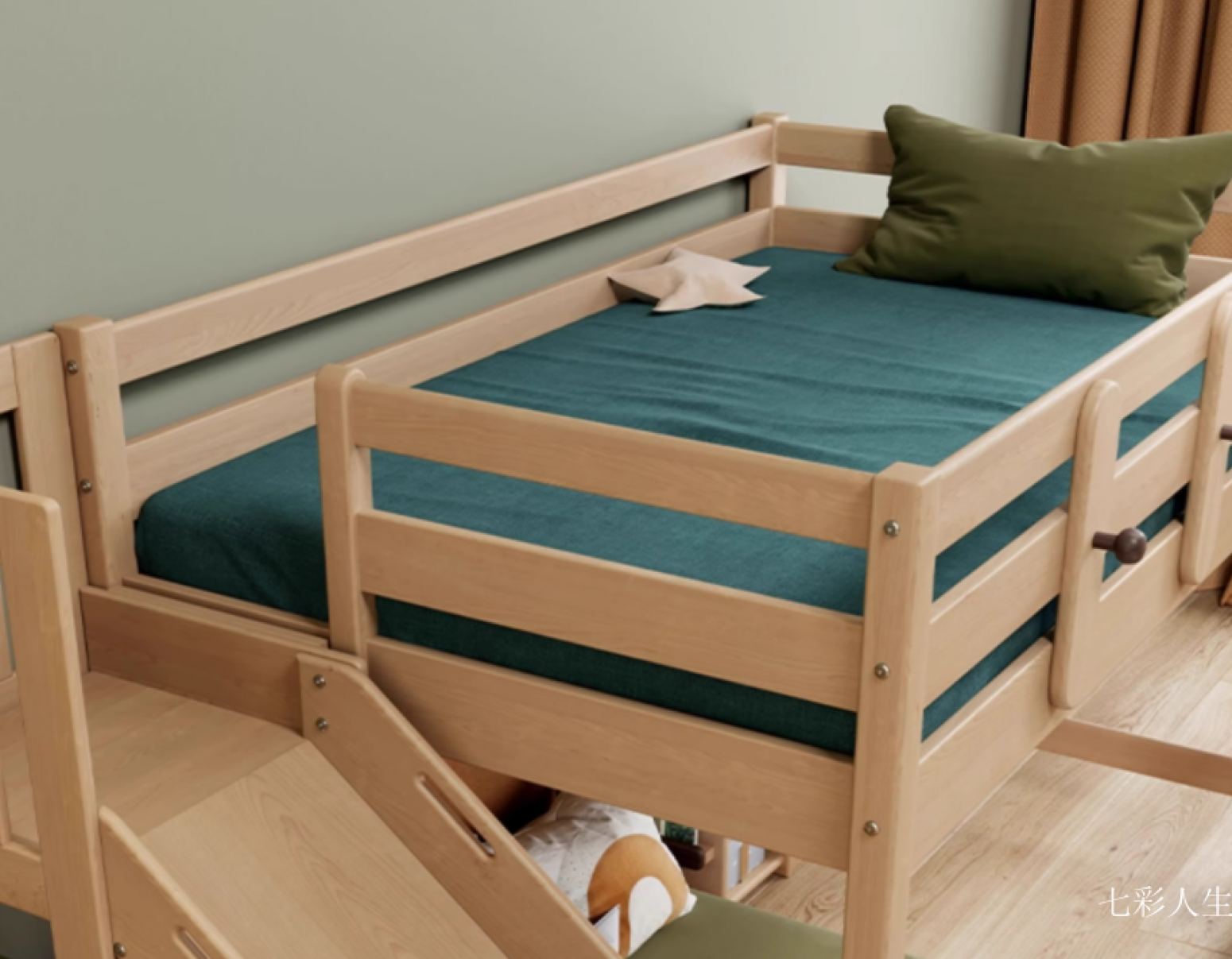 七彩人生 Children's furniture Product 《Flying House solid wood children's bed》 七彩人生 Children's furniture Product 《Flying House solid wood children's bed》【图2】