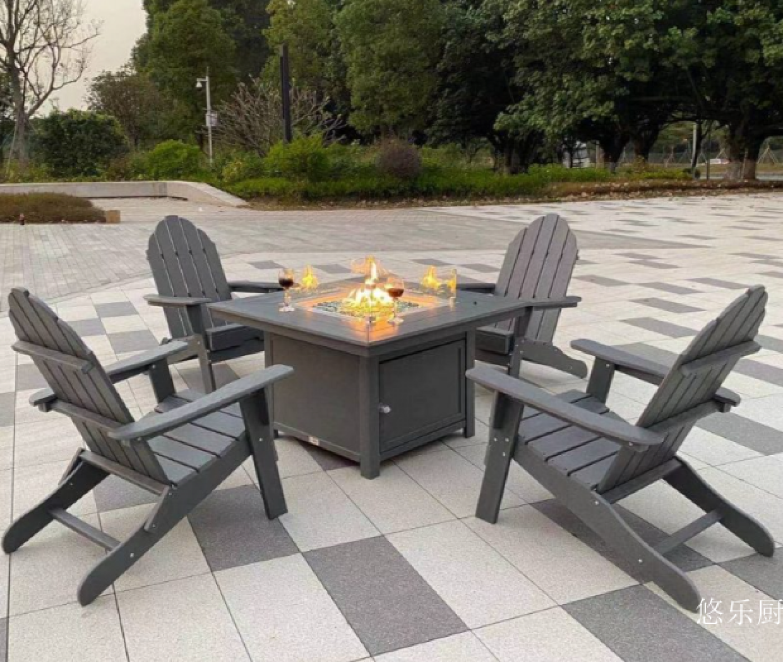 悠乐厨 Outdoor furniture Product 《Terrace fire pit dining table set》 悠乐厨 Outdoor furniture Product 《Terrace fire pit dining table set》【图0】