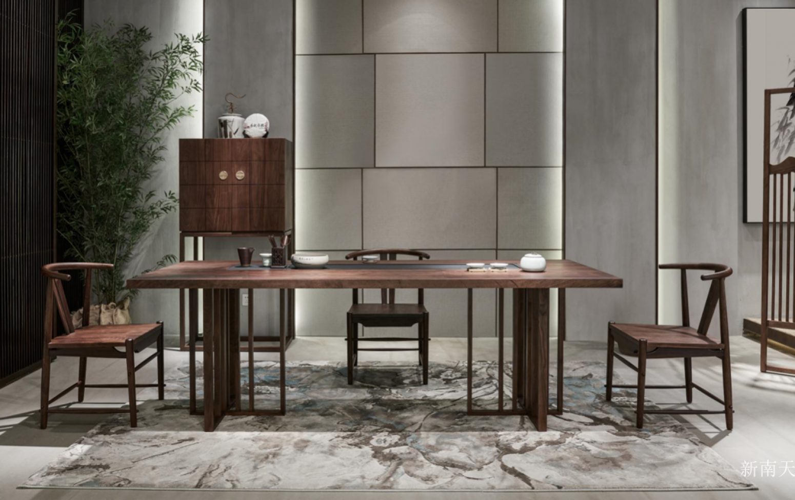 新南天 Home Furniture Product 《Walnut wood Zen solid wood tea table》 新南天 Home Furniture Product 《Walnut wood Zen solid wood tea table》【图0】