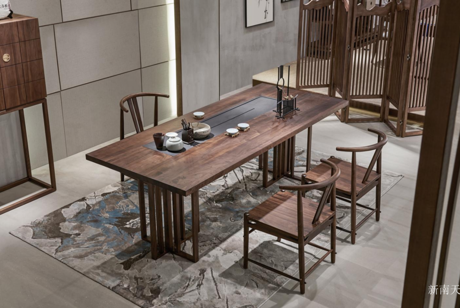 新南天 Home Furniture Product 《Walnut wood Zen solid wood tea table》 新南天 Home Furniture Product 《Walnut wood Zen solid wood tea table》【图1】