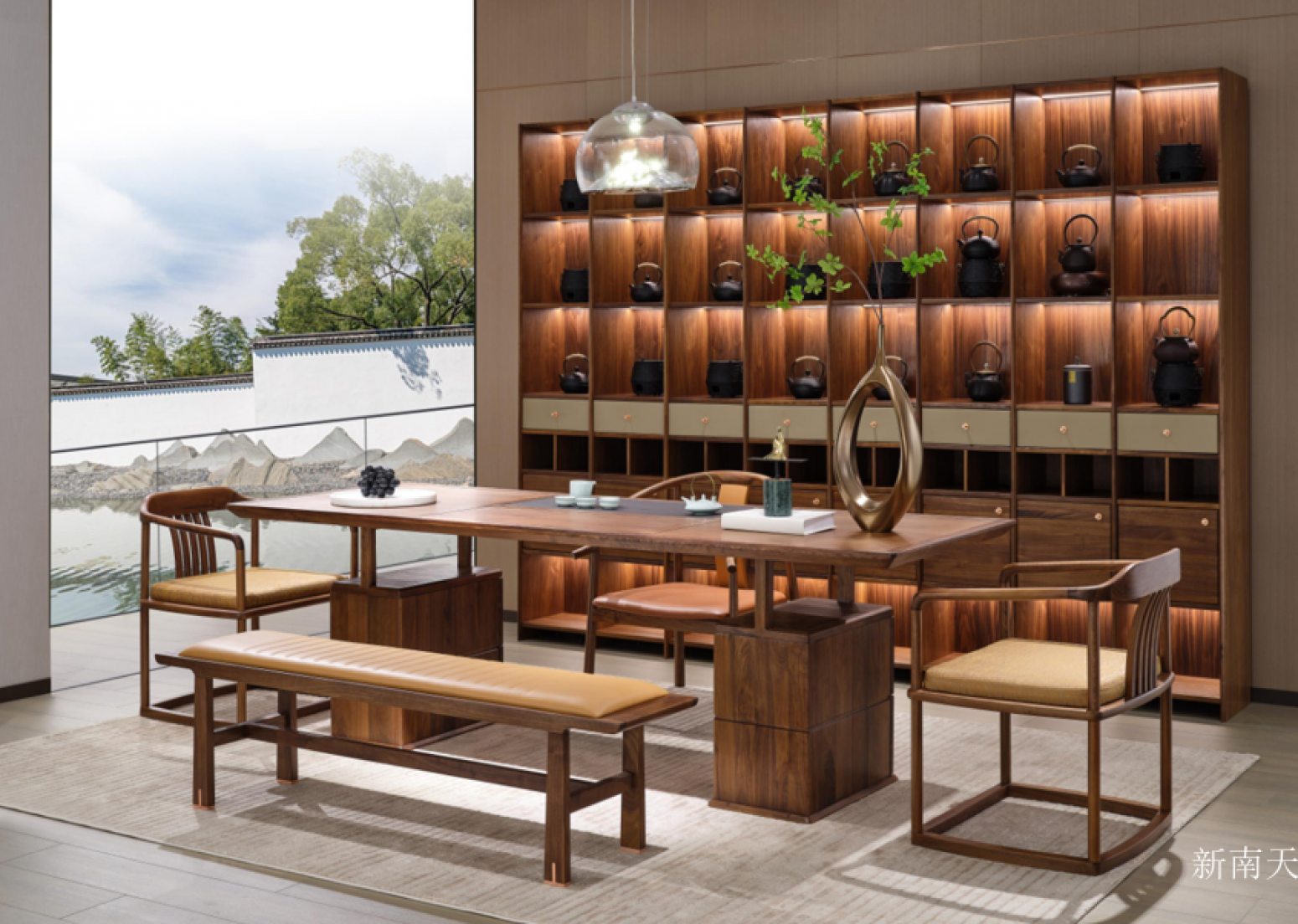 新南天 Home Furniture Product 《New Chinese-style tea table made of walnut wood》 新南天 Home Furniture Product 《New Chinese-style tea table made of walnut wood》【图0】