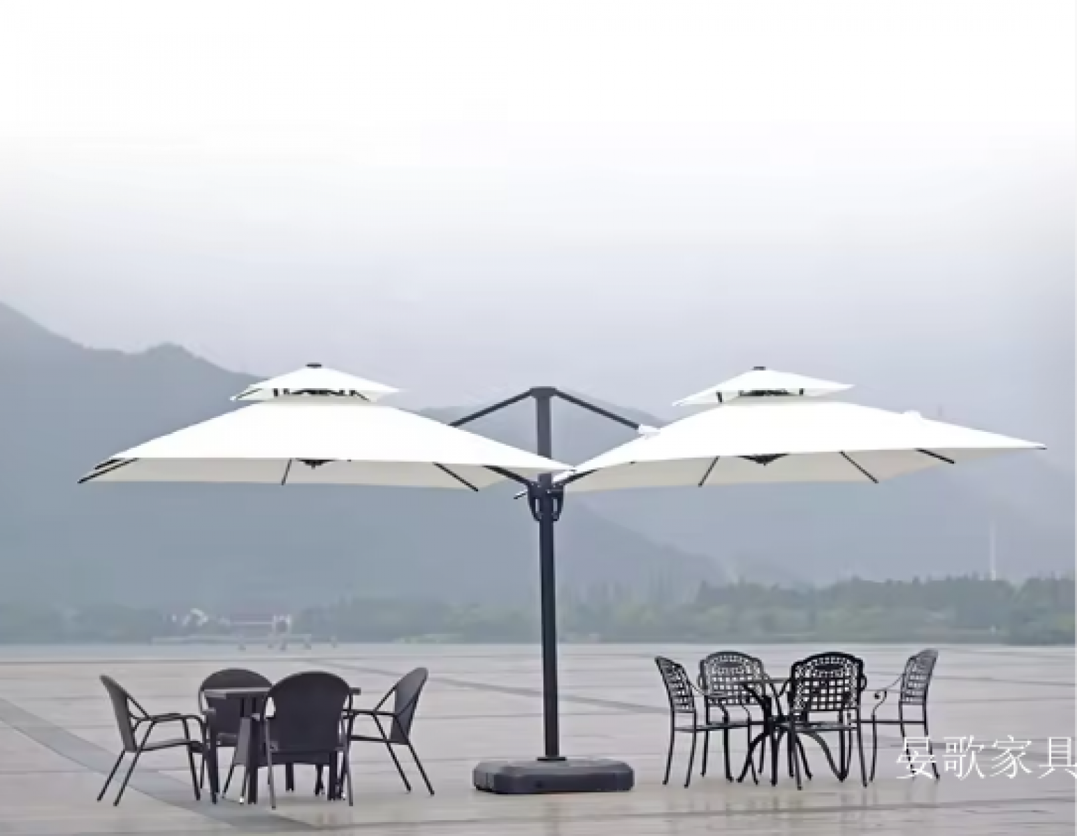 晏歌家具 Outdoor furniture Product 《Double-sided outdoor parasol》 晏歌家具 Outdoor furniture Product 《Double-sided outdoor parasol》【图0】