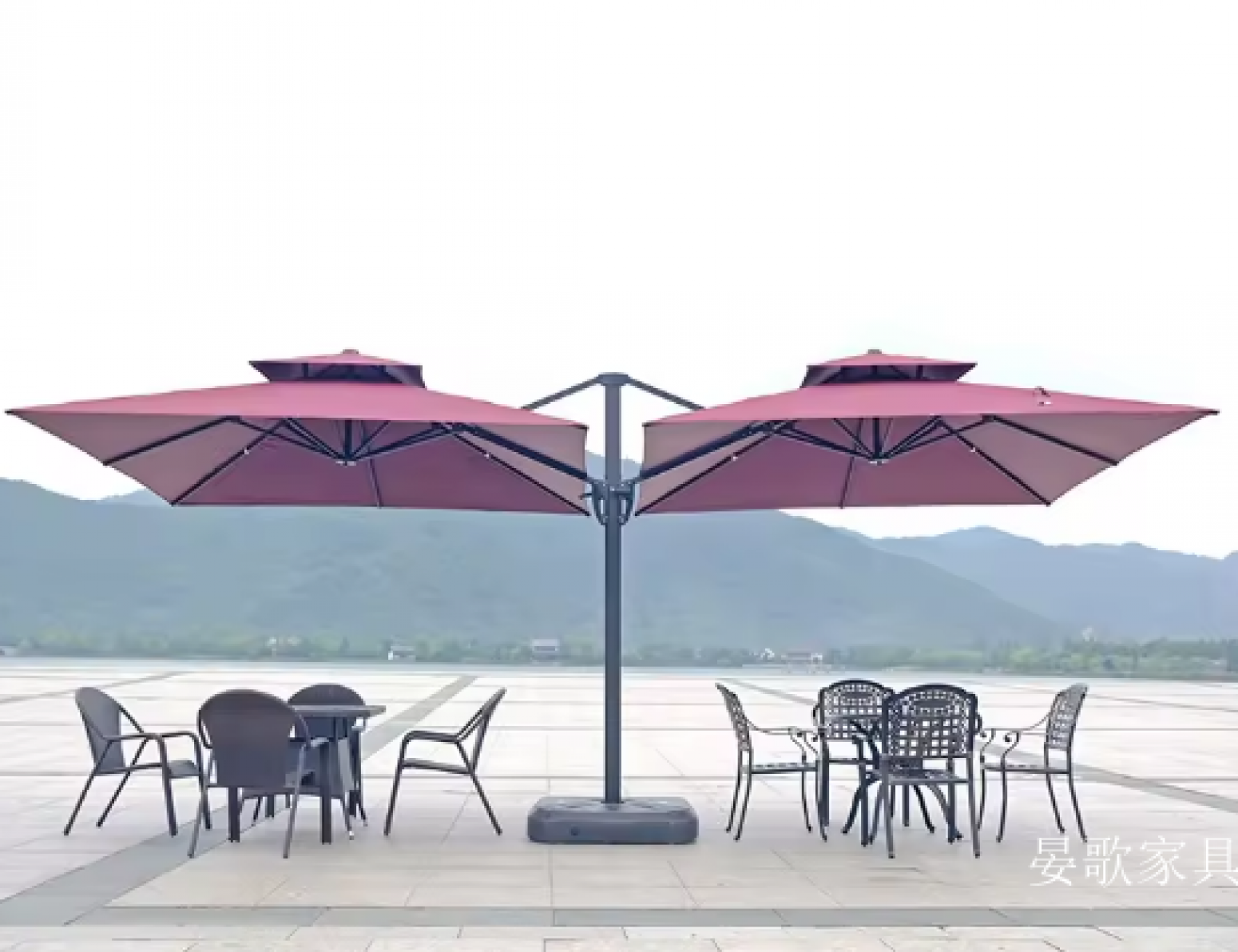 晏歌家具 Outdoor furniture Product 《Double-sided outdoor parasol》 晏歌家具 Outdoor furniture Product 《Double-sided outdoor parasol》【图1】