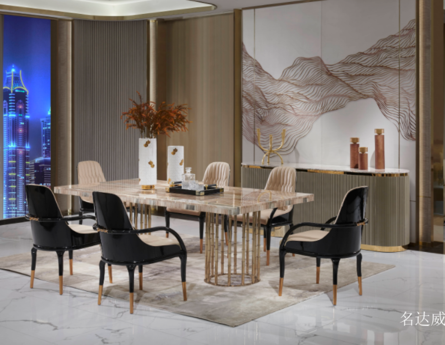 名达威 Home Furniture Product 《Light luxury marble dining table and chair》 名达威 Home Furniture Product 《Light luxury marble dining table and chair》【图0】