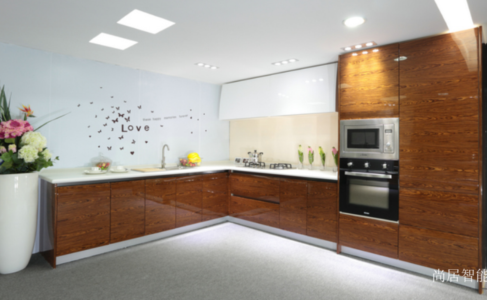 尚居智能 Bathroom furniture Product 《Simple L-shaped cabinets in dark wood》 尚居智能 Bathroom furniture Product 《Simple L-shaped cabinets in dark wood》【图0】