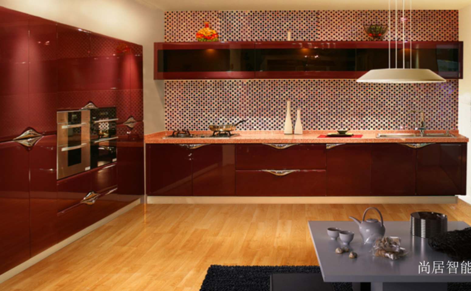 尚居智能 Bathroom furniture Product 《Wine red luxury integrated cabinet》 尚居智能 Bathroom furniture Product 《Wine red luxury integrated cabinet》【图0】