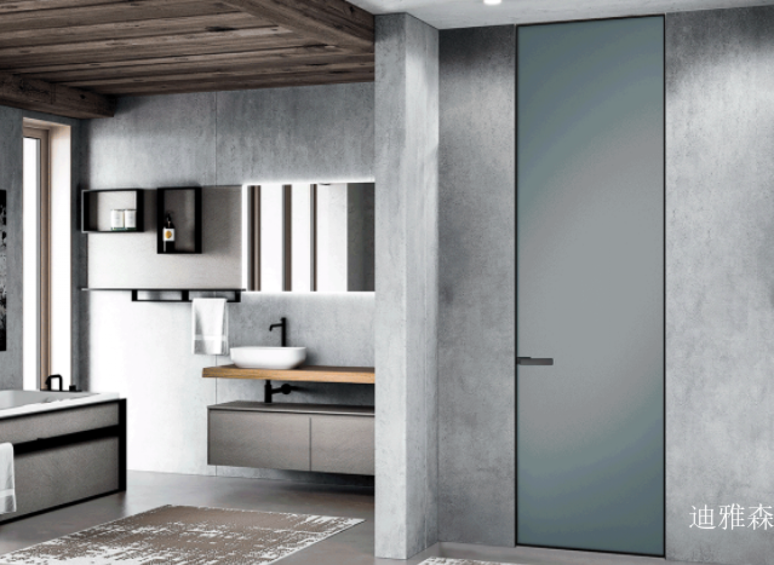 迪雅森 Home Furniture Product 《Dark grey minimalist high-end bathroom door》 迪雅森 Home Furniture Product 《Dark grey minimalist high-end bathroom door》【图1】
